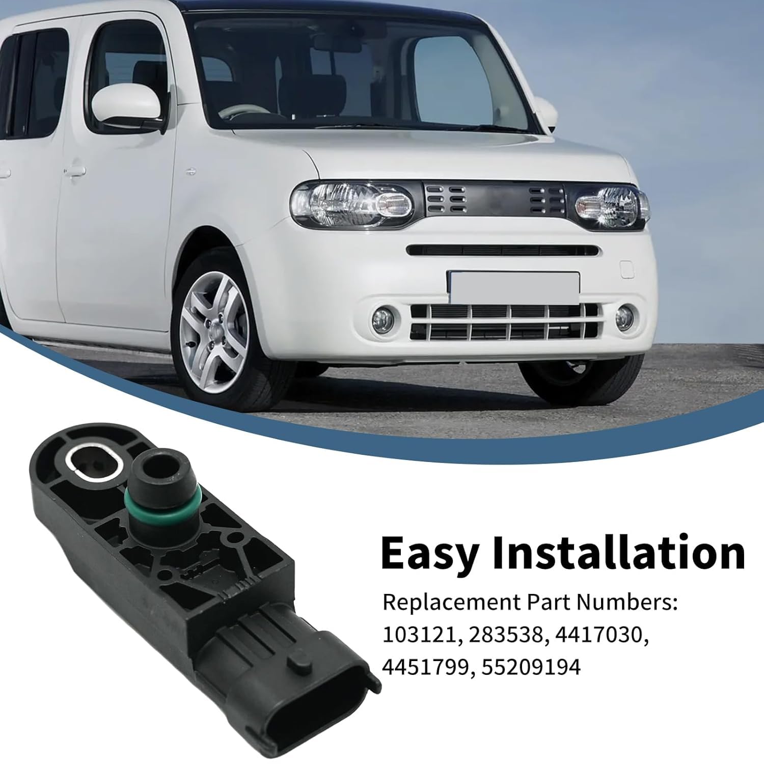 Sensore pressione aria collettore MAP compatibile con Alfa Romeo Dacia Fiat Nissan NV200 Qashqai 0281002996 0281002997 0281002566 0281002931