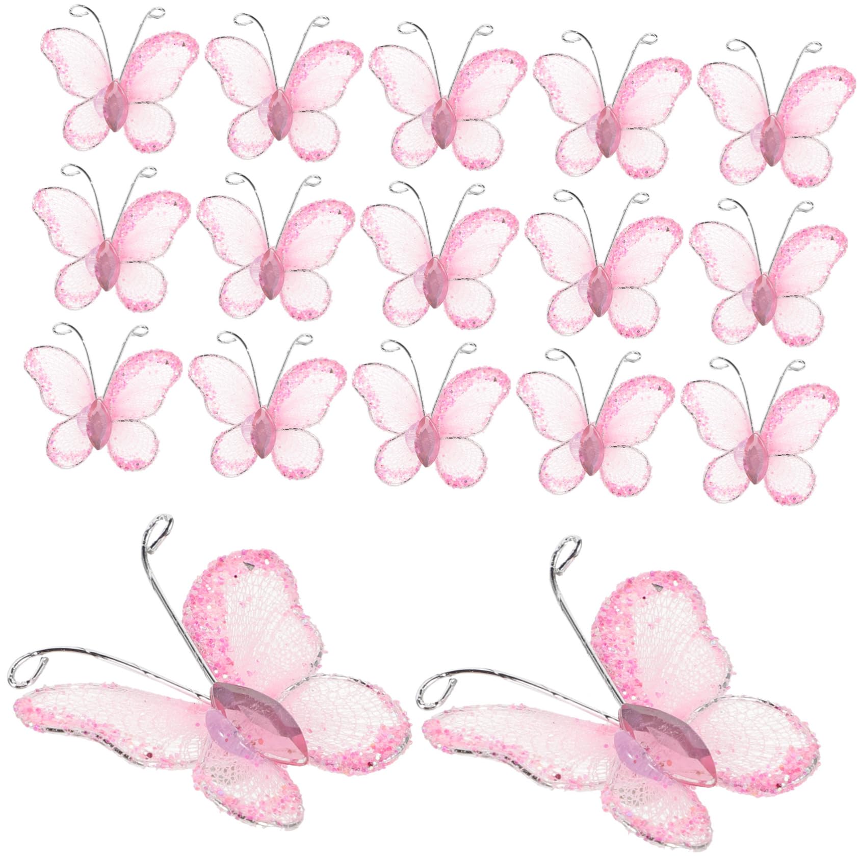 500stücke Rosa Schmetterlinge Aus Mesh Mit Glitzer Dekorativ Für Hochzeiten Einladungen Bastelprojekte Tischdeko Und Für Hochzeitsfeiern