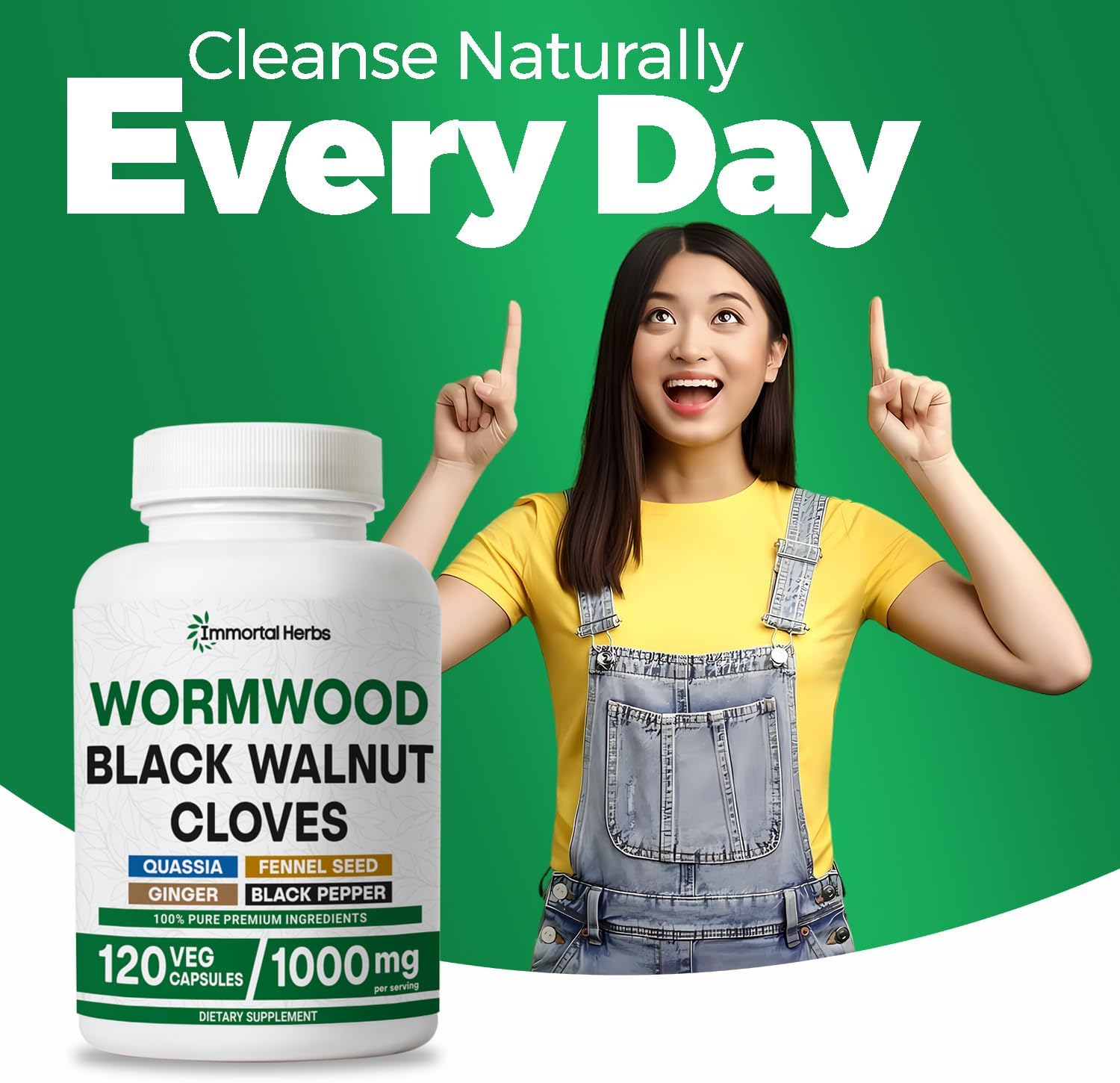 Wormwood Black Walnut Clove Cleanse Extract, 7-in-1 Complex, 120 Pills, Herbal Supplement for Adults, Vegan, Non-GMO & Gluten Free Sweet Wormwood Capsules - Image 8