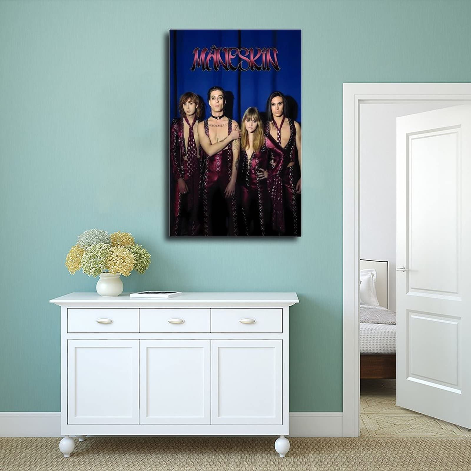 LUMAD Band Måneskin - Poster su tela, decorazione per camera da letto, per sport, paesaggio, ufficio, ufficio, idea regalo senza cornice, 60 x 90 cm