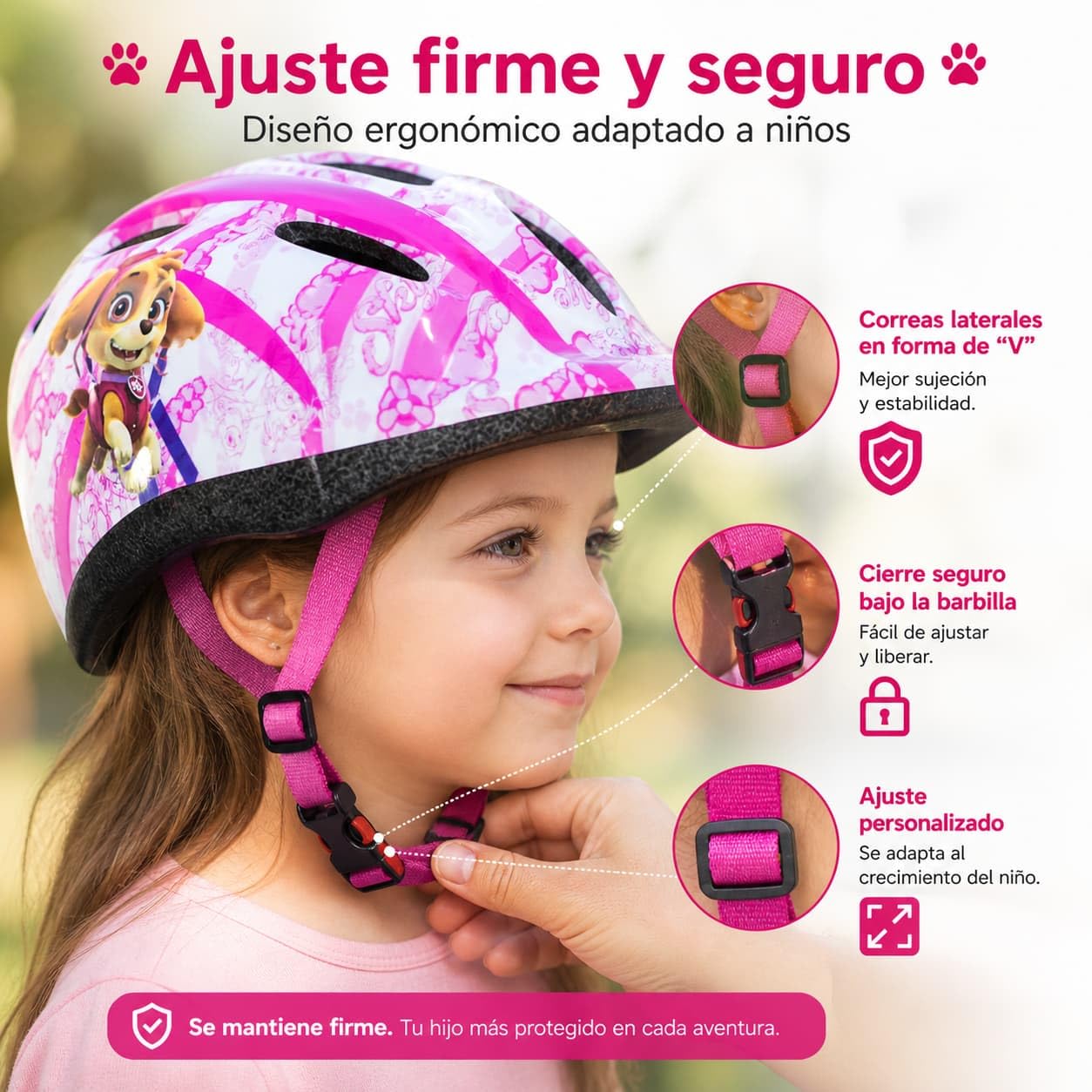 TOIMSA 10896 Casco Skye, Niñas, Rosa, Talla única