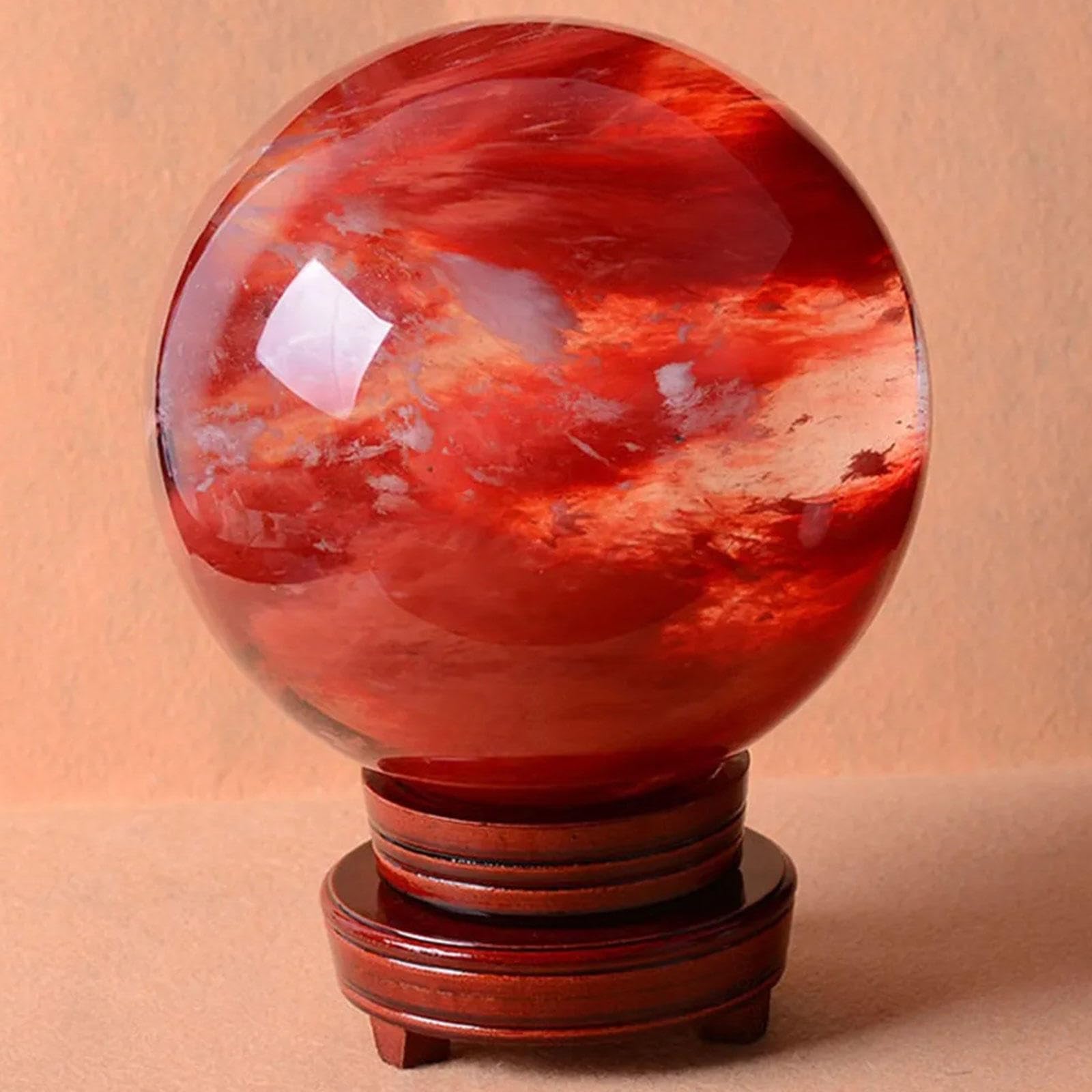 サンストーンスフィア約46.4mm オレンジブラウン 天然石置物 サン