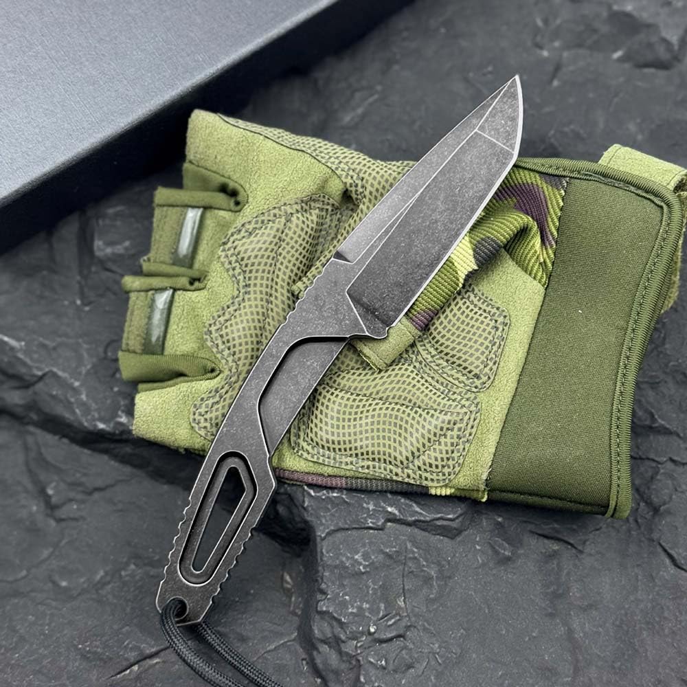 Festes Gegen Full Tang messer Edc Outdoor Jagdmesser Feststehende klinge tanto, gegen Einhandmesser, gerade scharfes stahl messer metall griff, survival fixed neck knife, Gürtelmesser mit Kydexscheide