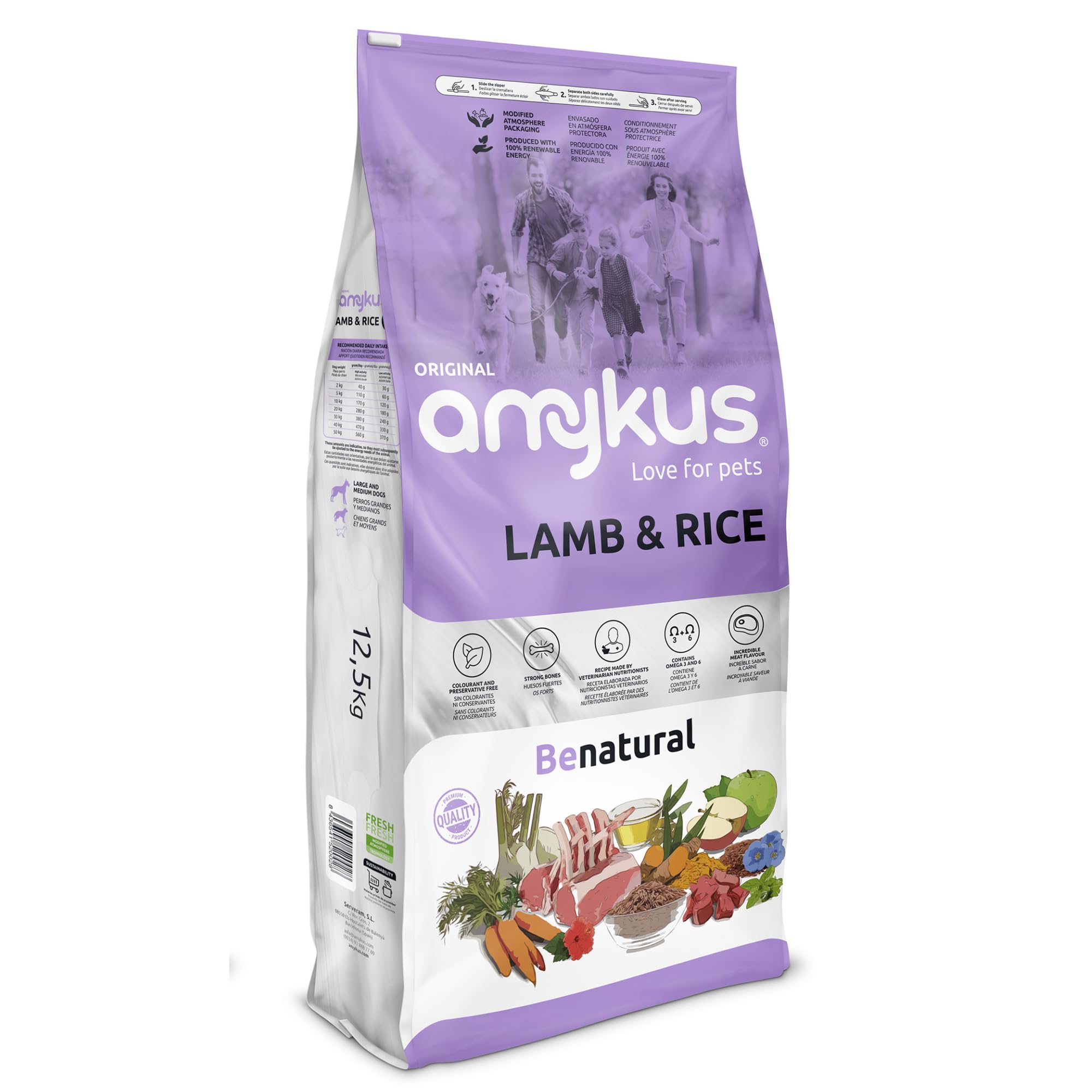 Original Lamb & Rice 12,5 kg | Pienso con Cordero y Arroz para Perros Adultos | Comida Seca para Perros, con Cordero | Pienso para Todas Las Razas