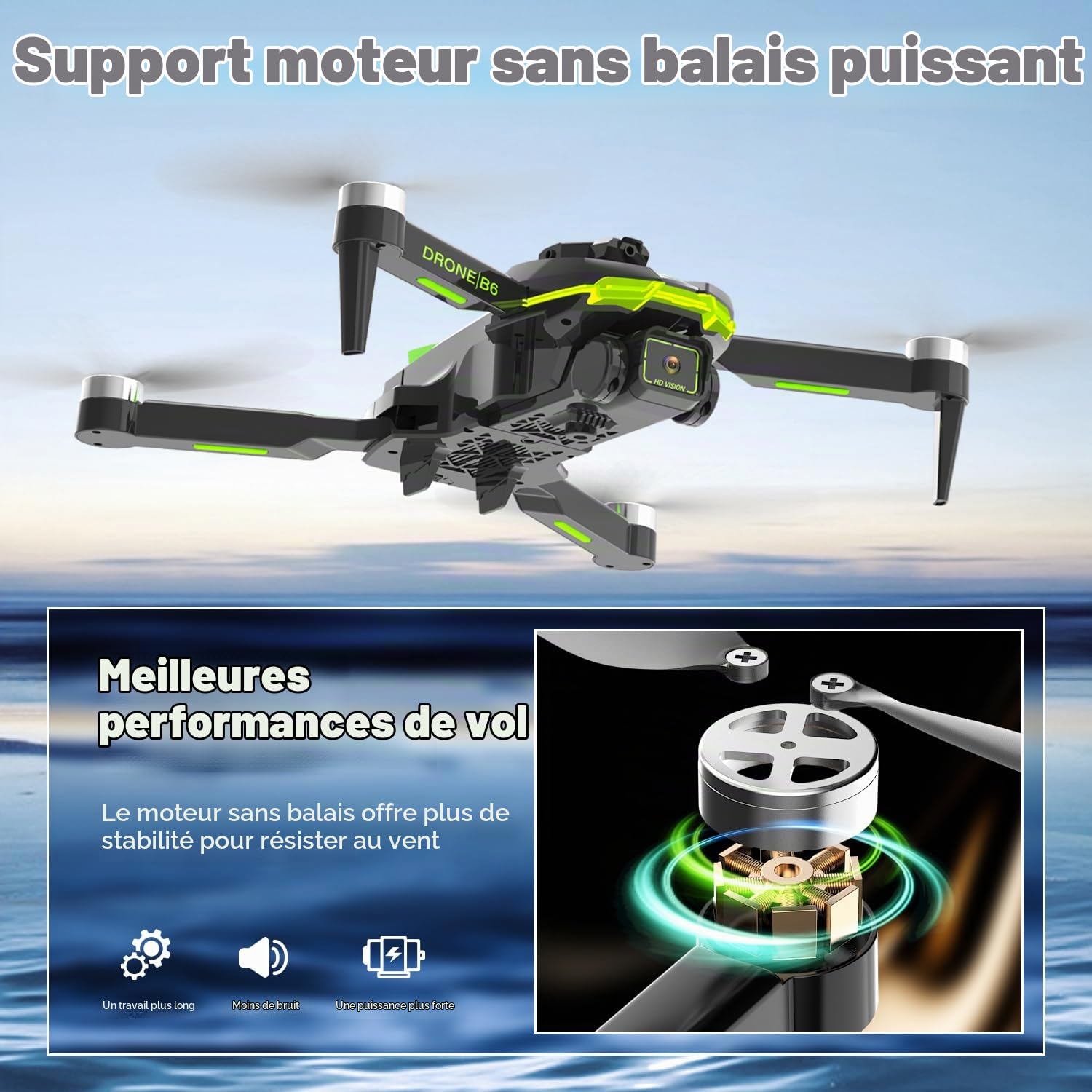 Drone avec Camera 4K Moteur Sans Balais FPV Mini Drone pour Enfant et Debutant, Vol de 40min/Maintien D'altitude/Selfie par Geste, Jouet Cadeau pour Enfant Anniversaire Noël, Moins 250g (Black)