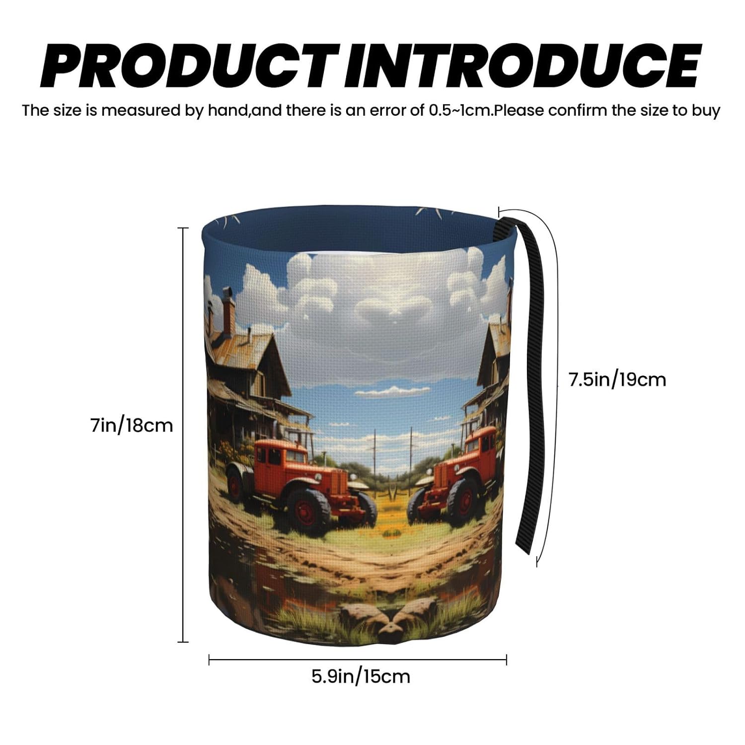 Texas Farm Tractor Hanging car Trash can, Foldable car Trash can, car Storage Box Accessories, Suitable for Travel SUV Truck Sedan image 3