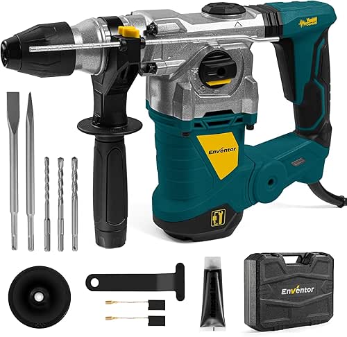 Enventor 1-1/4 Inch SDS-Plus 13A Heavy Duty Rotary Hammer Drill