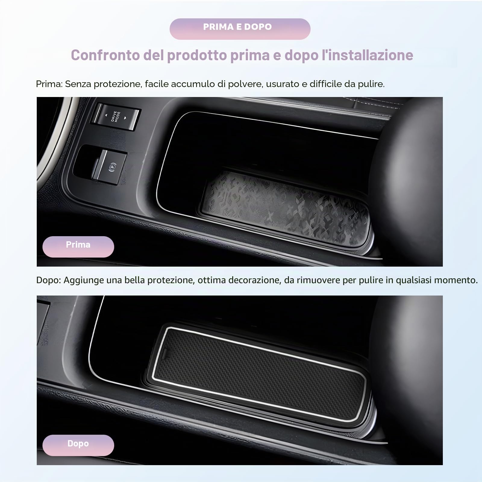 LUWU Compatibili con Jeep Avenger 2023 2024 2025 2026 Tappetini in Gomma Console Centrale, Portabicchieri, Portiere Tappetino di Stoccaggio Anti-polvere Avenger EV Hybrid Accessori (Bianco 11 Pcs)