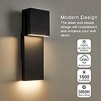 Vista 2 de Modern LED Outdoor Wall Sconce 17W Integrated LED Outdoor Wall Mount,Anti Rust Textured Black Suit for Wet Locations and All Rooms,Easily Installed
