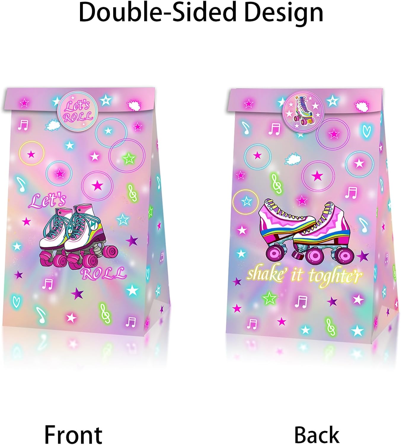 Ylimaf Roller Skate Party Bags Roller Skating Party Decorations Include Skating Bags Stickers Roller Skate Birthday Party Supplies image 4