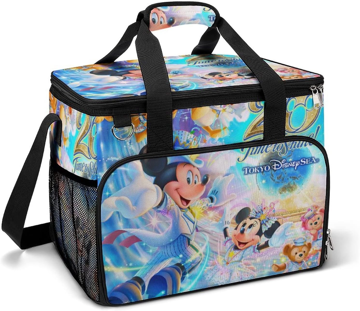 Amazon ディズニー クーラーボックス 折りたたみ 大容量 ソフトクーラー クーラーボックス 保冷 保温 手持ちと肩掛け 洗濯可PVC