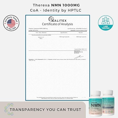 Miniatura 5 de NMN Suplemento 1000 mg Puro - NMN liposomal para suplemento NAD+, probado en EE. UU., 60 cápsulas