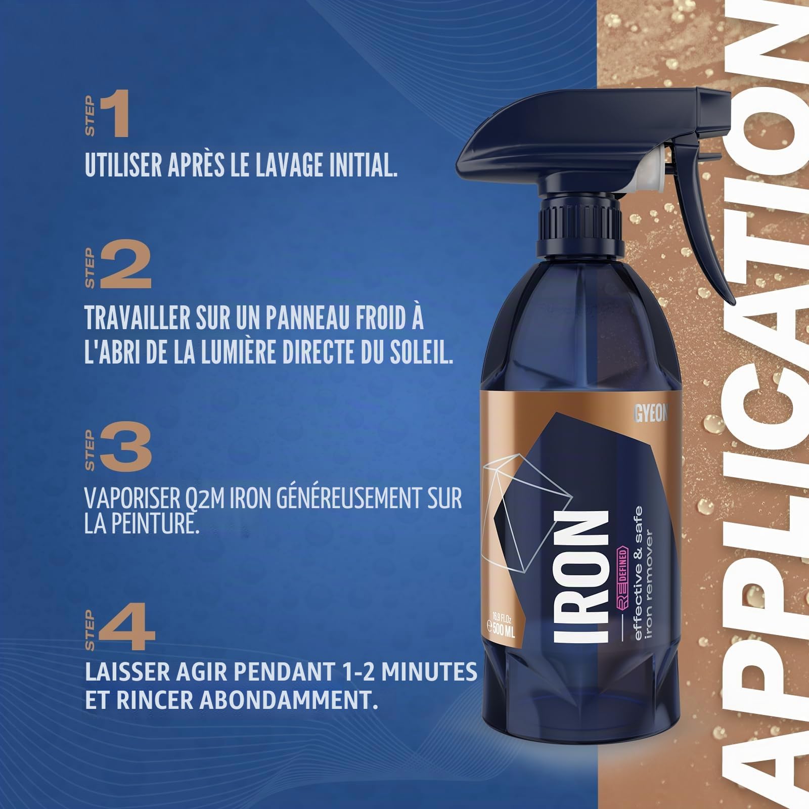 Nettoyant de jante Gyeon VOL nettoyant de dépôts de rouille sur la surface Iron
