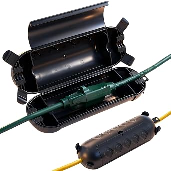 2 Pack Outdoor Extension Cord Covers Black Waterproof