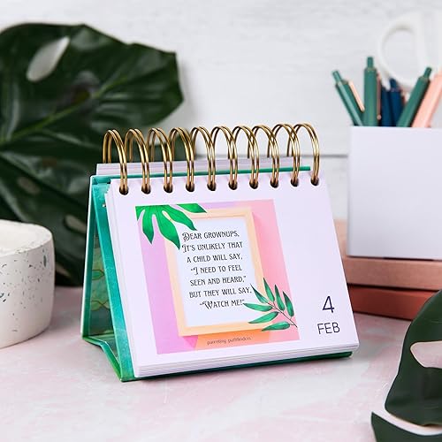 Miniatura 4 de Parenting Pathfinders® Calendario diario perpetuo de escritorio sin fecha, calendario inspirador y de apoyo Page-A-Day para padres y cuidadores (5.5