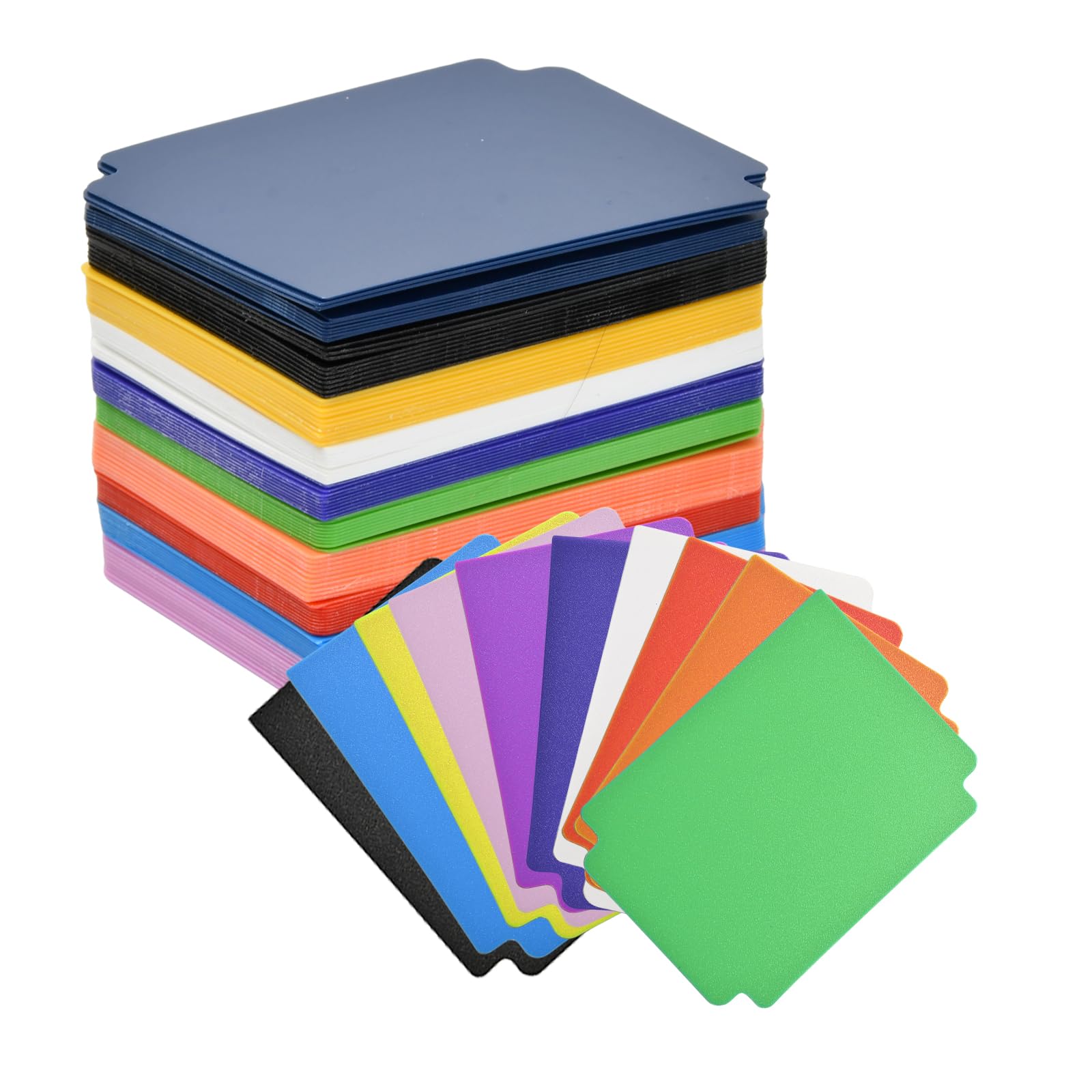 Fodlon 100 Stück Kartentrenner, 7x9,5cm, 10 Farbe Kartenteiler, Trennkarten Plastik mit Tabs, Sammelkarten Box Wiederverwendbare, Card Divider für Spiele Sportbedarf Sportordner