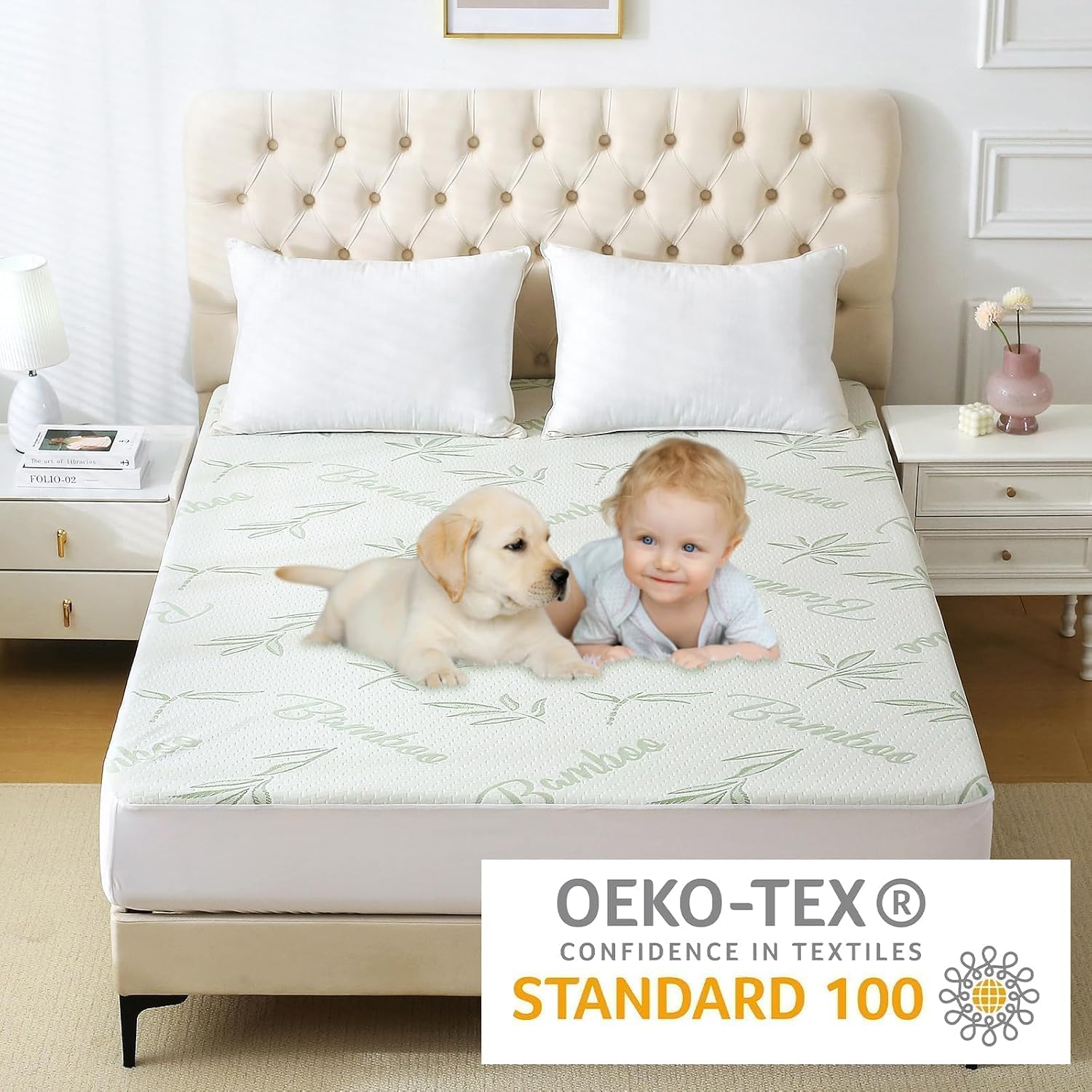 YUGYVOB Full Size Waterproof Mattress Protector, Soft & Breathable Mattress Protector, 8-21" Deep Pocket Mattress Protector Full, Machine Washable Mattress Cover Full, Suit for Kids, Pets, Older