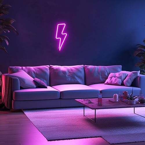 Miniatura 8 de XIYUNTE Letrero de neón con perno de luz de neón para decoración de pared con USB o pilas perno de luz LED rosa para dormitorio habitación de los
