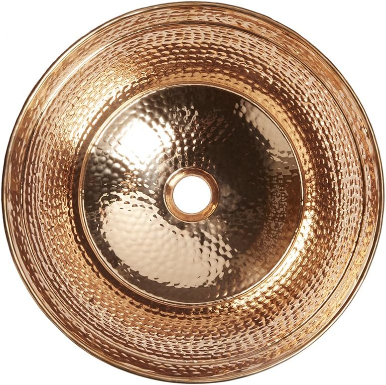 Amаzіng 🔥 Sinkology SB302-16NU Sinkology Bardeen 16 Inch copper Vessel Sink Handmade Naked copper Sink with Glass Mosaics,