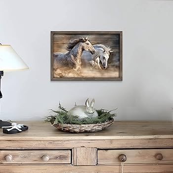 ■マッド・ジョンソン馬絵画 油絵 激走馬ハブノマッスル[F4号]証明書付■ □可愛いマッド・ジョンソン馬絵画 油絵 激走馬ハブノマッスル