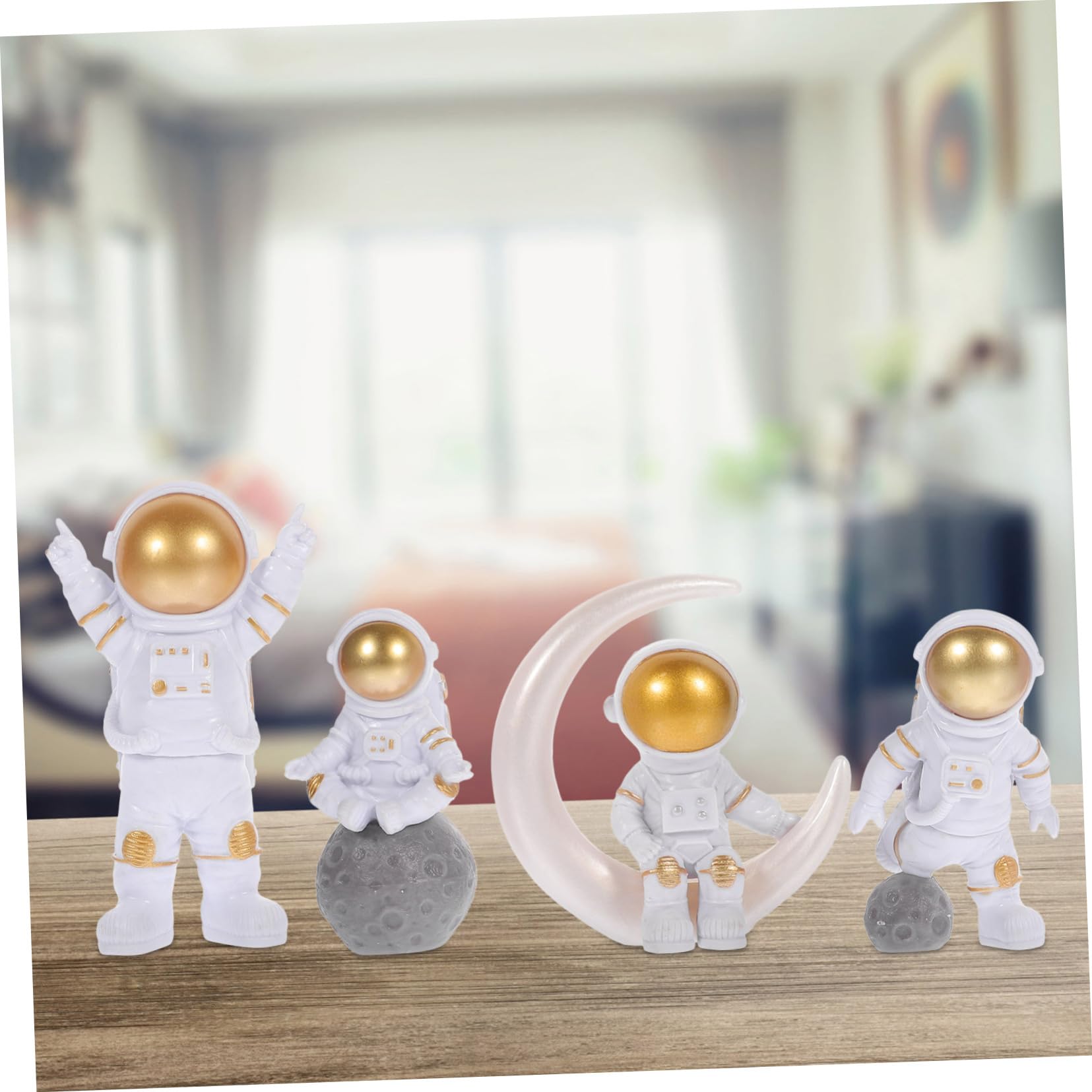 Cabilock 16 Piezas Modelo De Astronauta Decoración del Hogar Estatua Figuras De Astronauta De Resina Modelo De Astronauta Accesorio para El Hogar Juguete De Astronauta De Resina Esculturas