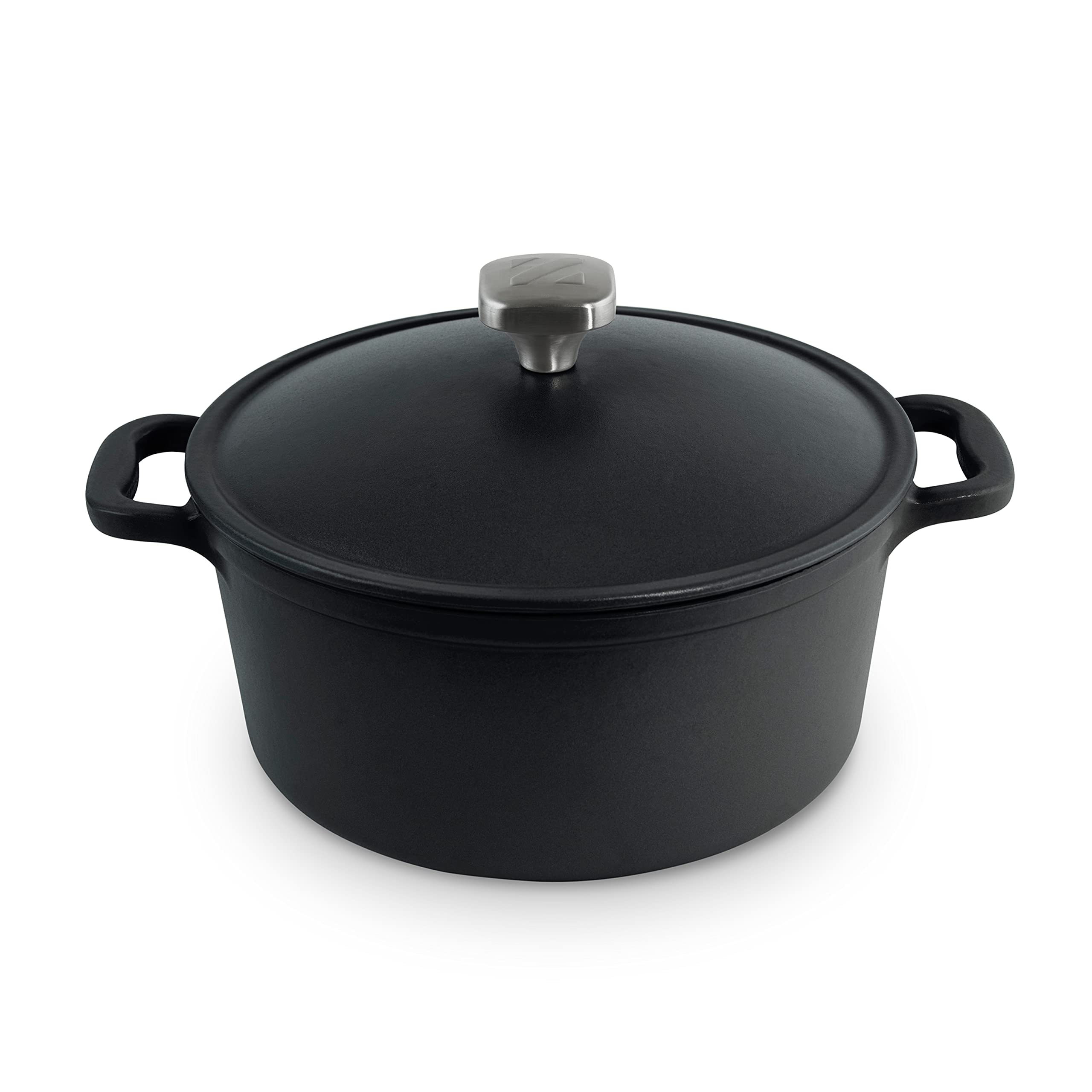 DASH Zakarian by DASH 4.5 Qt Nonstick Cast Iron Dutch Oven, Titanium Ceramic Nonstick Pot with Lid and Handles, Black