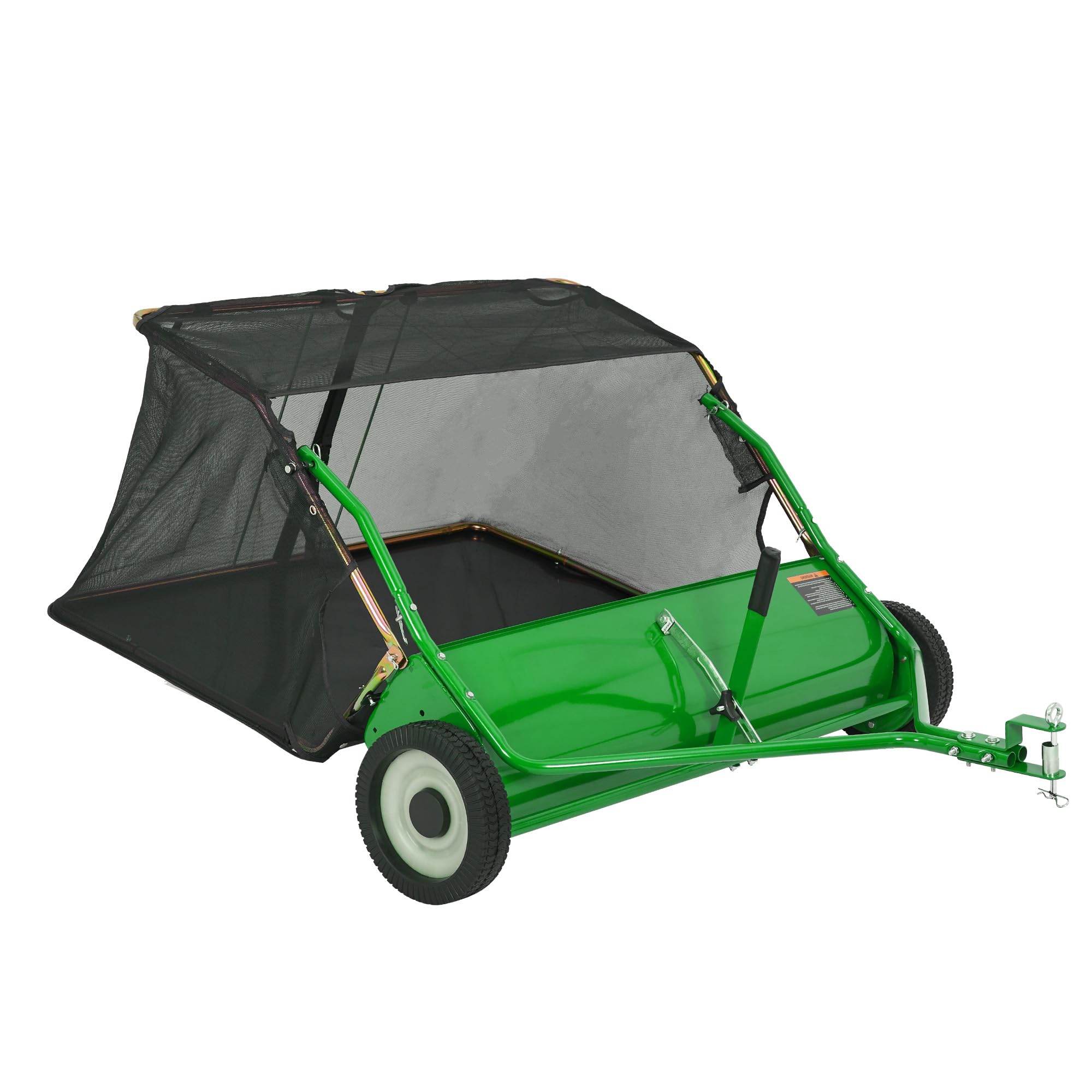 Photo 1 of ***BROKEN RIGHT WHEEL*** EliteEdge 42 Inch Tow Behind Lawn Sweeper, 14 Cu.ft Carbon Steel Heavy Duty Pull Behind Leaf & Grass Collector with Collection Bag, Lawn Cleanup Tool for Riding Mower