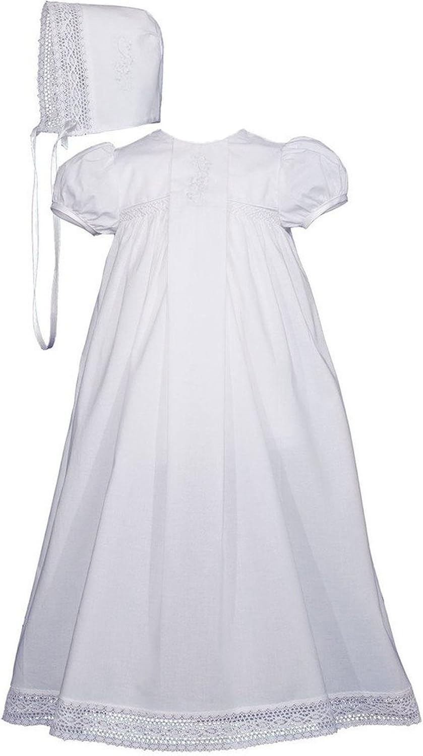 Little Things Mean A Lot Girls Special Occasion 25" Cotton Christening Baptism Victorian Style Dress