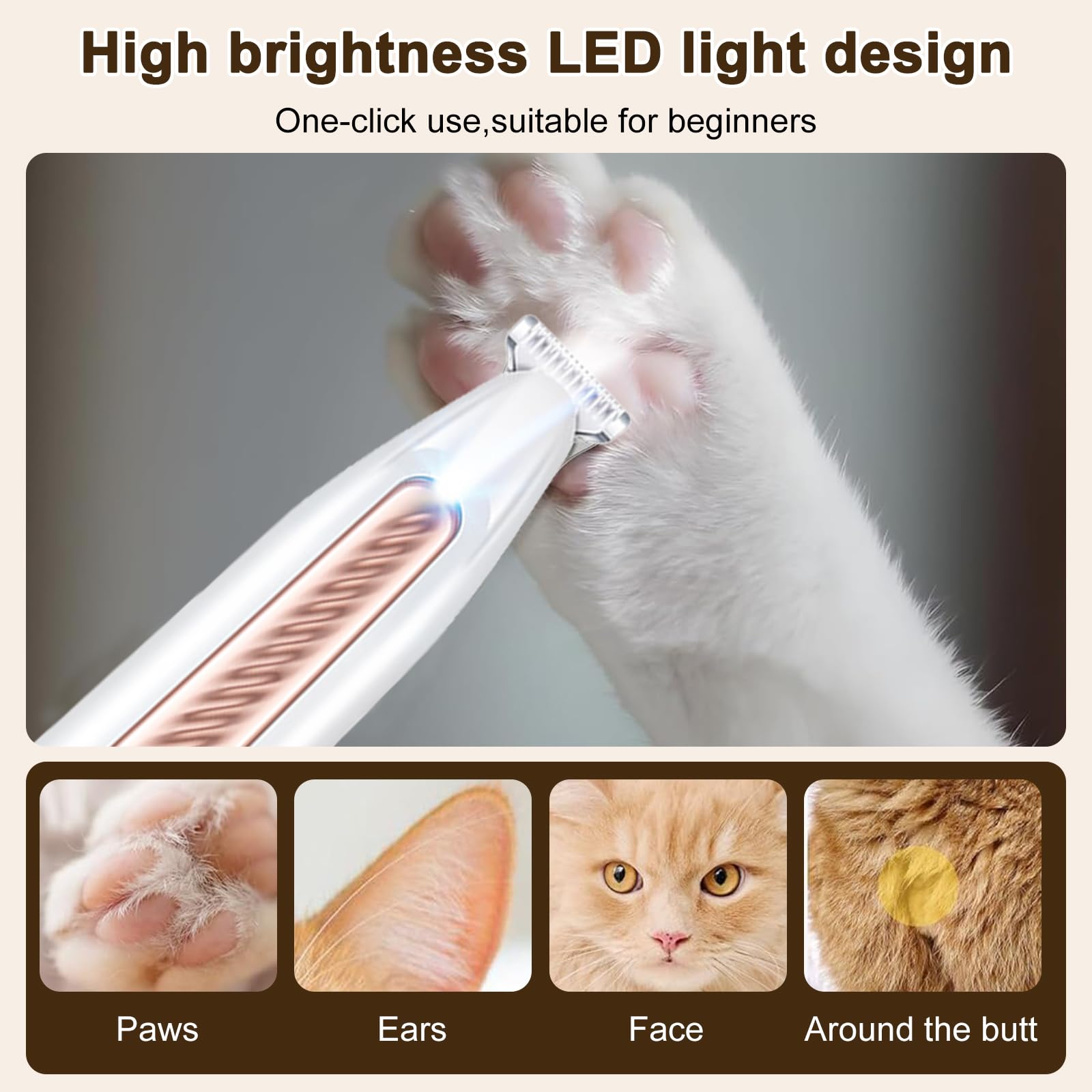 OrcoW Upgraded Dog Paw Trimmer with LED Light - Image 4