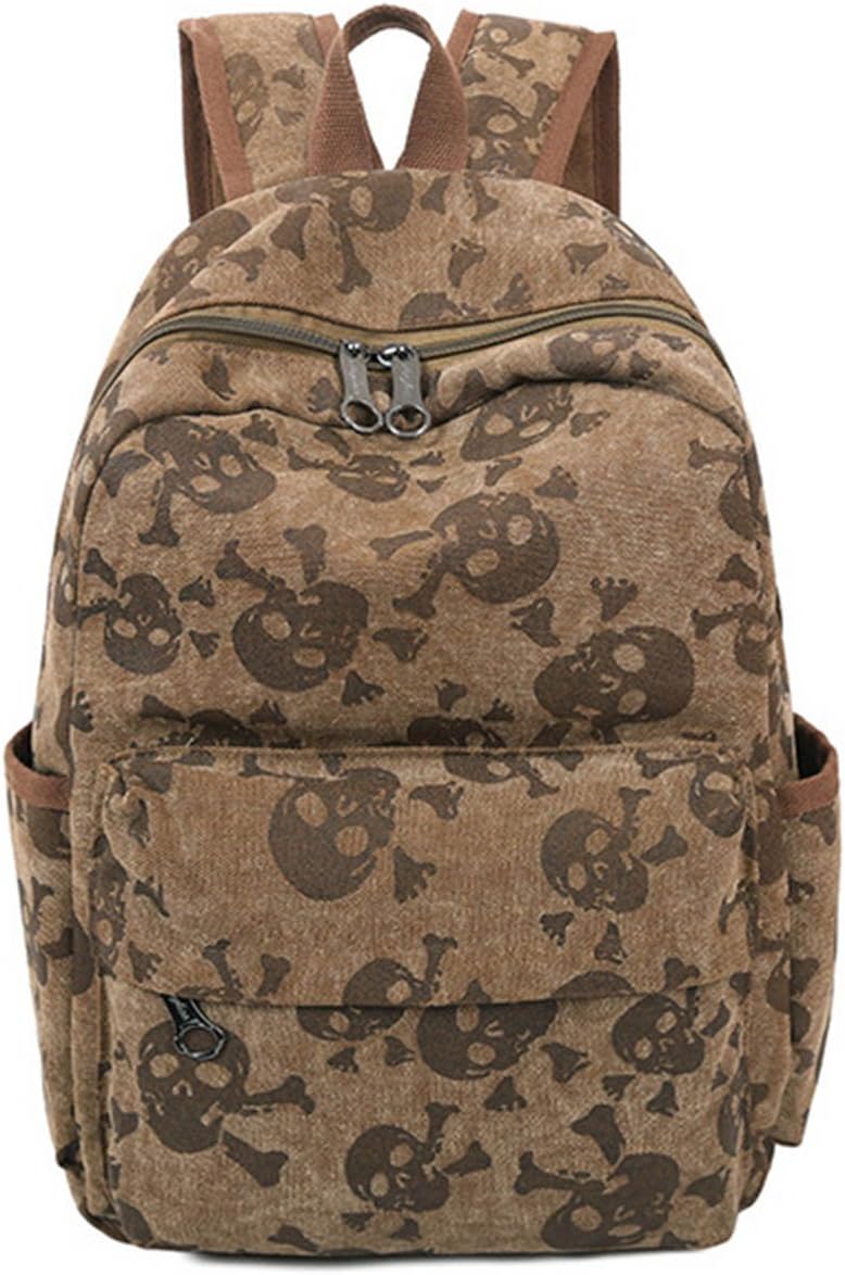 Hanshu Outdoor Skull Book Bags Skeleton Computer Backpack Lightweight Rucksacks