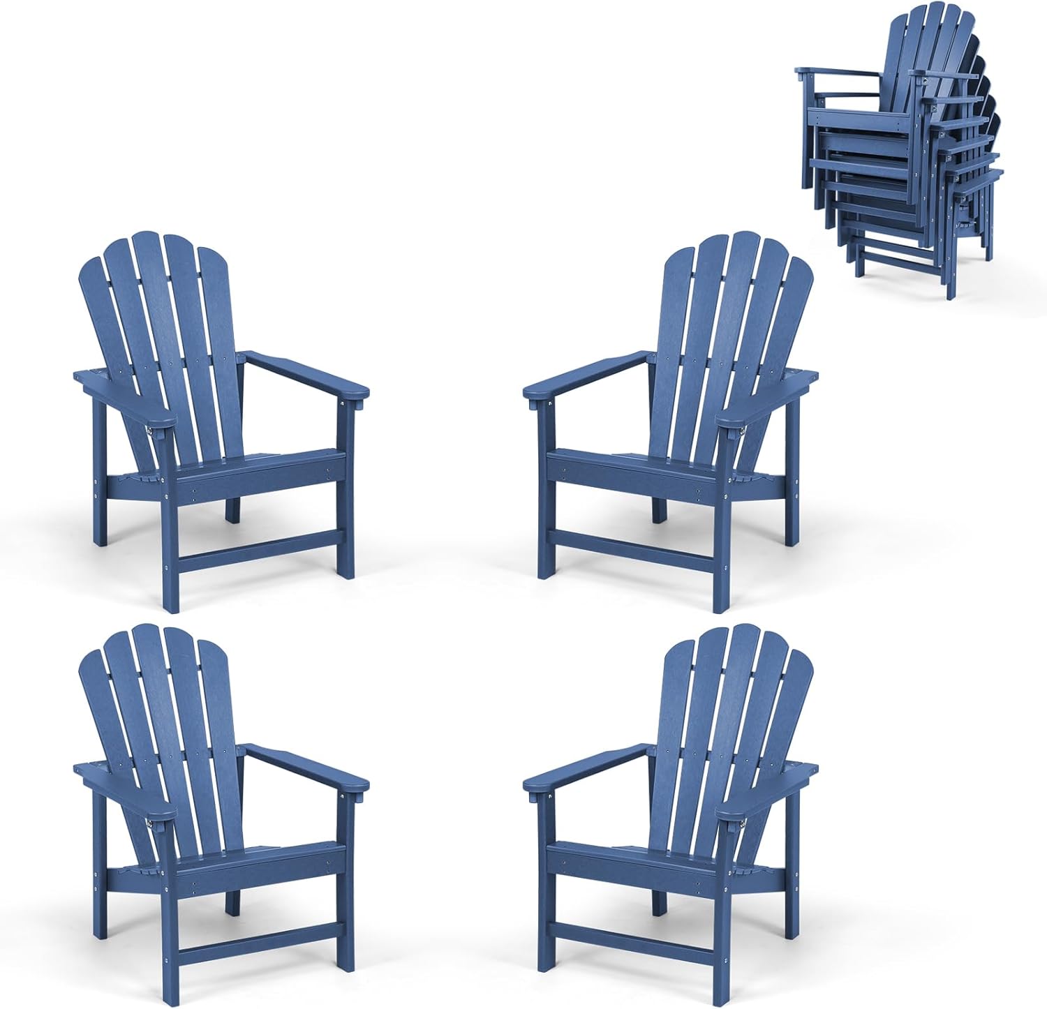 Mguio Adirondack Chairs Set of 4, Stacking Adirondack