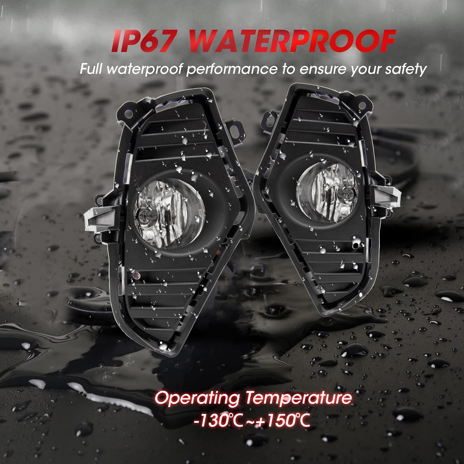 Fog Light Assembly Replacement For Toyota RAV4 2019 2020 2021 With H11 12V 55W Halogen Bulbs​Included Switch And Wiring Kit(Clear Lens)