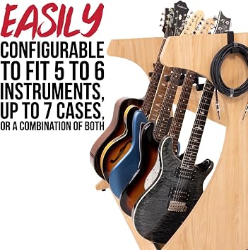 Gator Frameworks Elite Series 5 to 7-Space Guitar & Instrument Case Combo Rack, Standard Black Finish (GFW-ELITEGTR5RK-BLK)