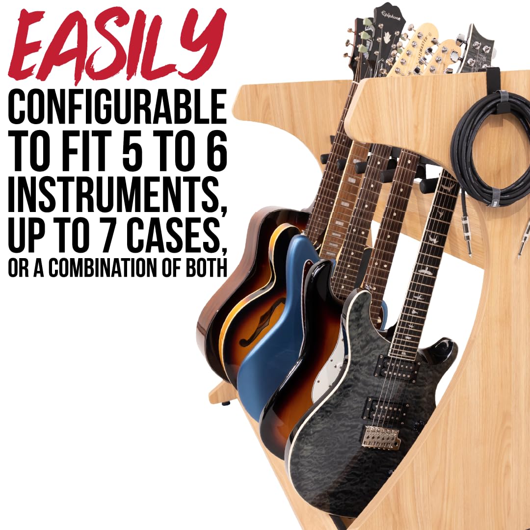 Gator Frameworks Elite Gitarrenständer für 5 elektrische oder akustische Gitarren, Ahorn (GFW-ELITEGTR5RK-MPL)