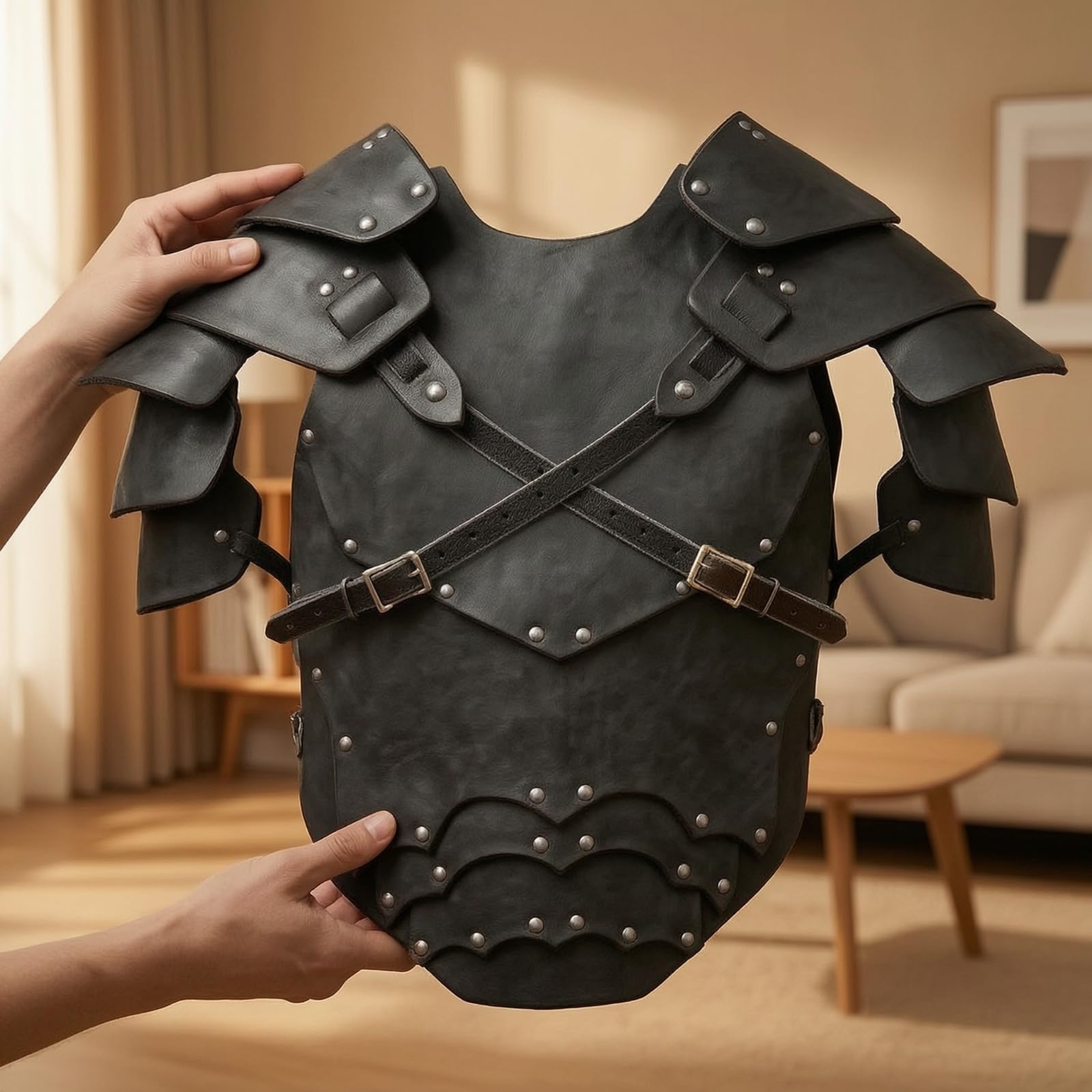 Gralara Corazza da Cosplay Fantasy Armatura Medievale Vichingo Armatura con Spallacci per Rievocatori