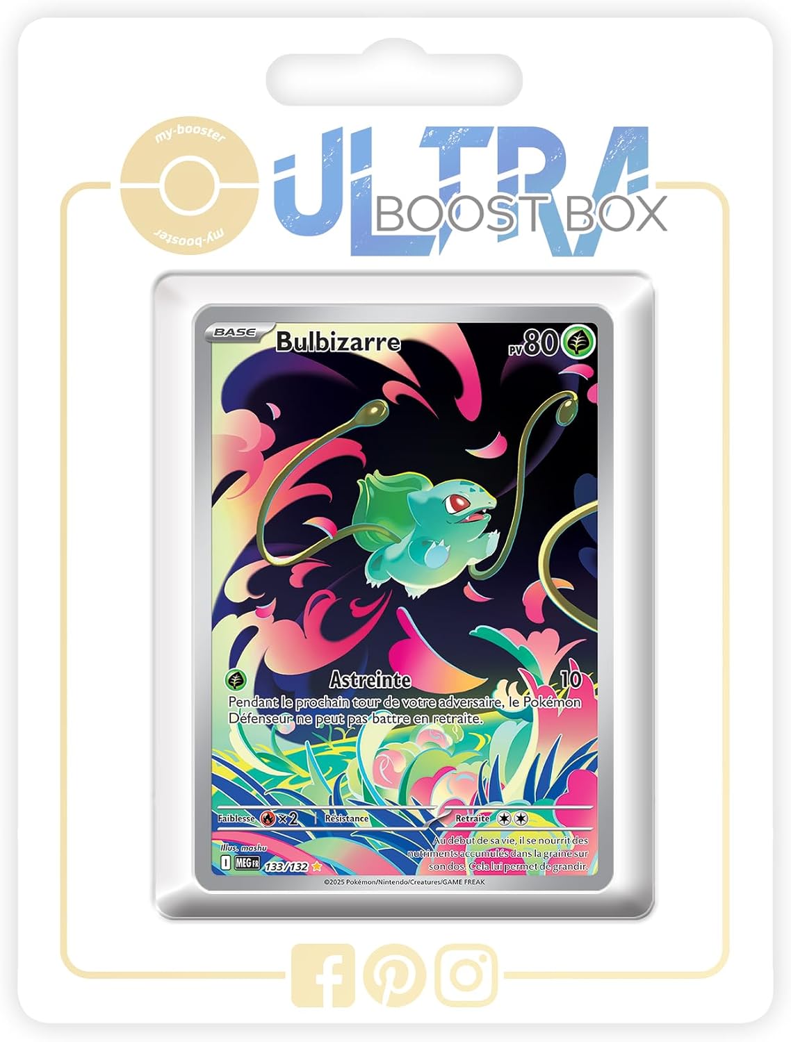 Bulbizarre Bulbasaur 133/132 Alternative Shiny Pok mon Gallery - my-booster X M ga- volution 1 - Box of 10 Pokemon French Cards