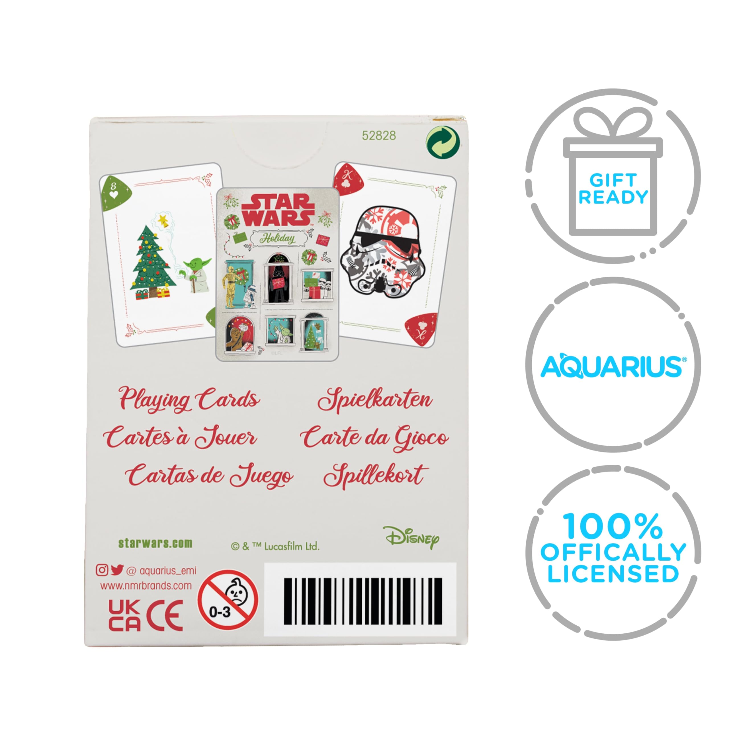 Aquarius Cartes à Jouer de Noël Star Wars – Jeu de Cartes sur Le thème de Noël pour Vos Jeux de Cartes préférés – Marchandises et Objets de Collection sous Licence Officielle Star Wars