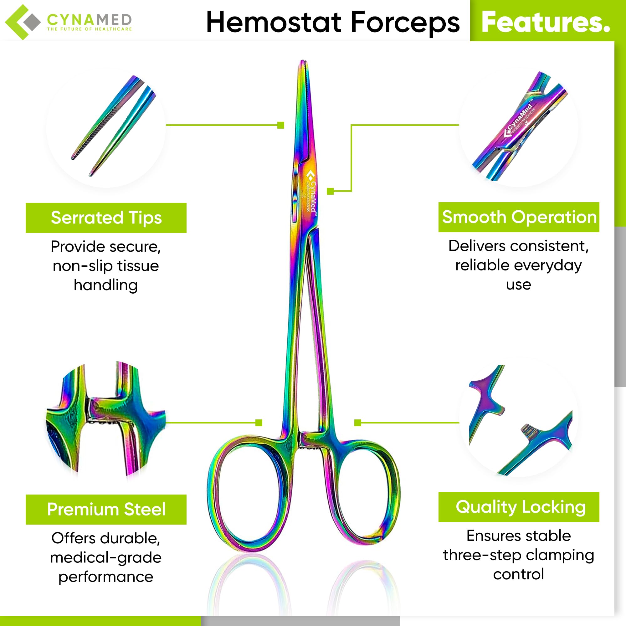 CynaMed Hemostat & Scissors Set - Multicolor Titanium -5 CynaMed Hemostat & Scissors Set - Multicolor Titanium -5
