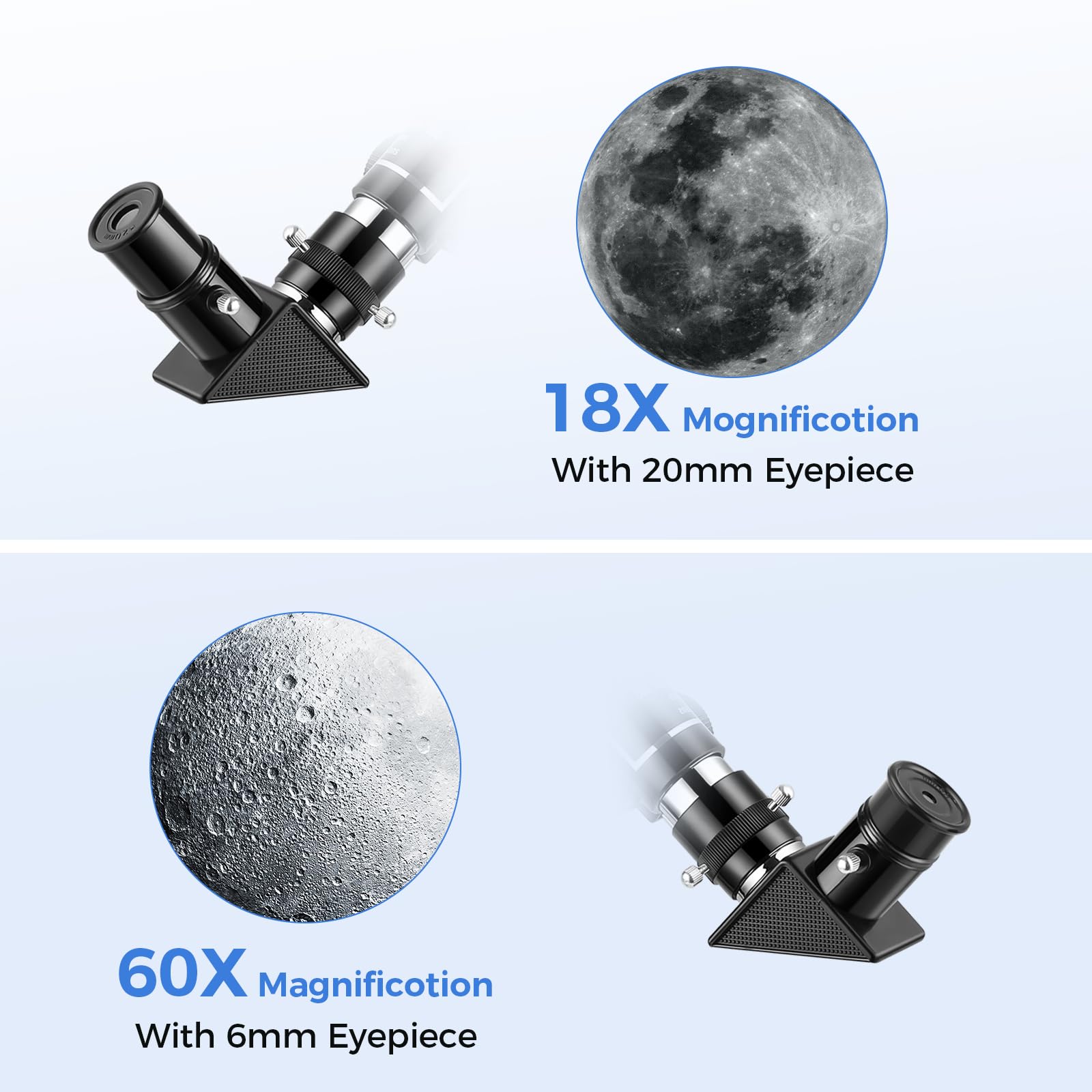 Cowiewie Telescopio para niños, telescopios al aire libre, astronomía espacial para principiantes, incluye dos oculares, refractor portátil con trípode de regalo