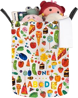 JNIAP Caterpillar Laundry Baskets Caterpillar Book Storage Basket Butterfly Teacher Gifts Caterpillar Laundry Hampers (ABCD LB)