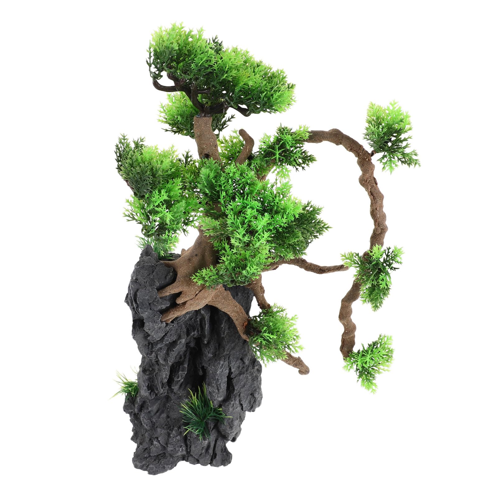 SHOWERORO Árbol Artificial - Plantas realistas - Planta Artificial para Acuario - Decoración paisajística en Miniatura para peceras y terrarios de Reptiles