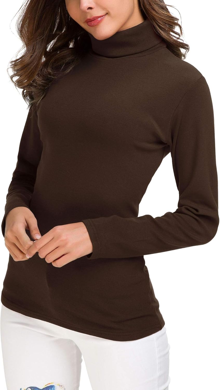 EXCHIC Women's Long Sleeve Turtleneck Sweater Slim Fitted Knitted Pullover Sweater Tops - Image 2