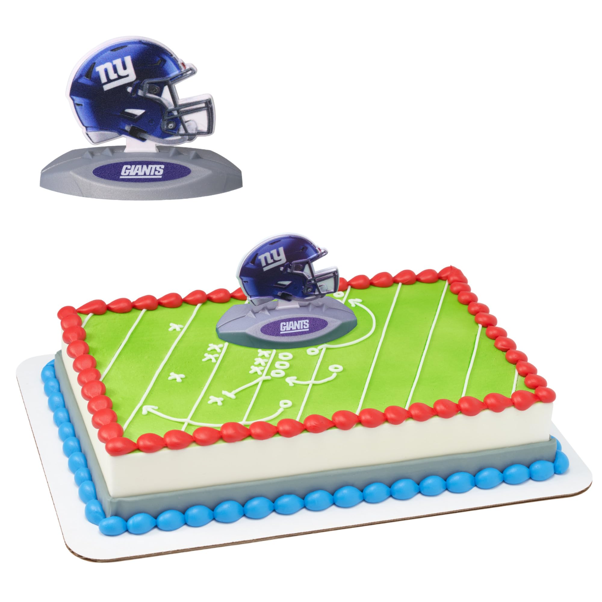 NFL New York Giants Cake Decoration, Football Helmet Cake Topper, Officially Licensed Product Of The NFL, Ready To Use Birthday Cake Decoration