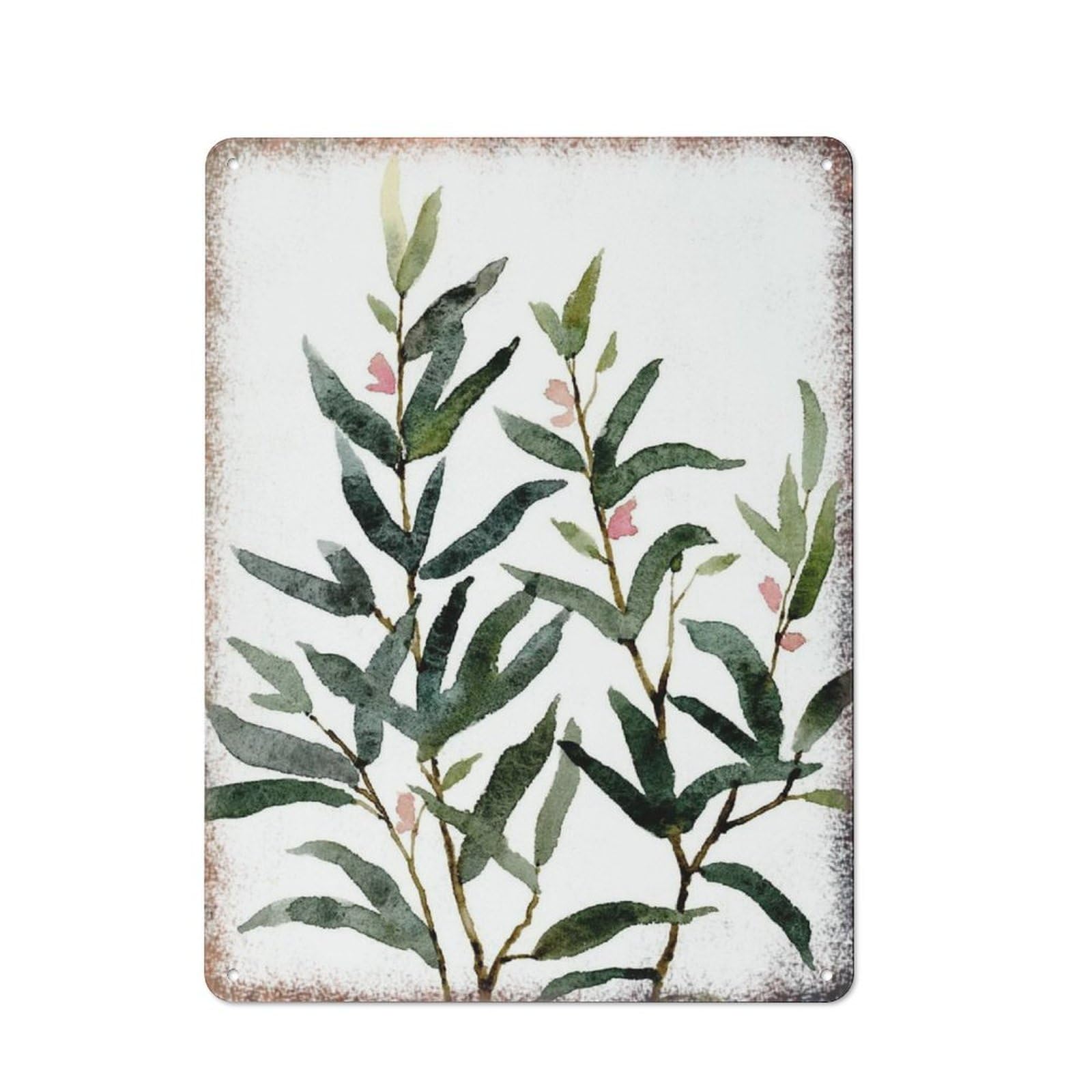Green Bird Botanical Watercolor Minimalist Home Garage Vintage Wall Art 12 * 16inch