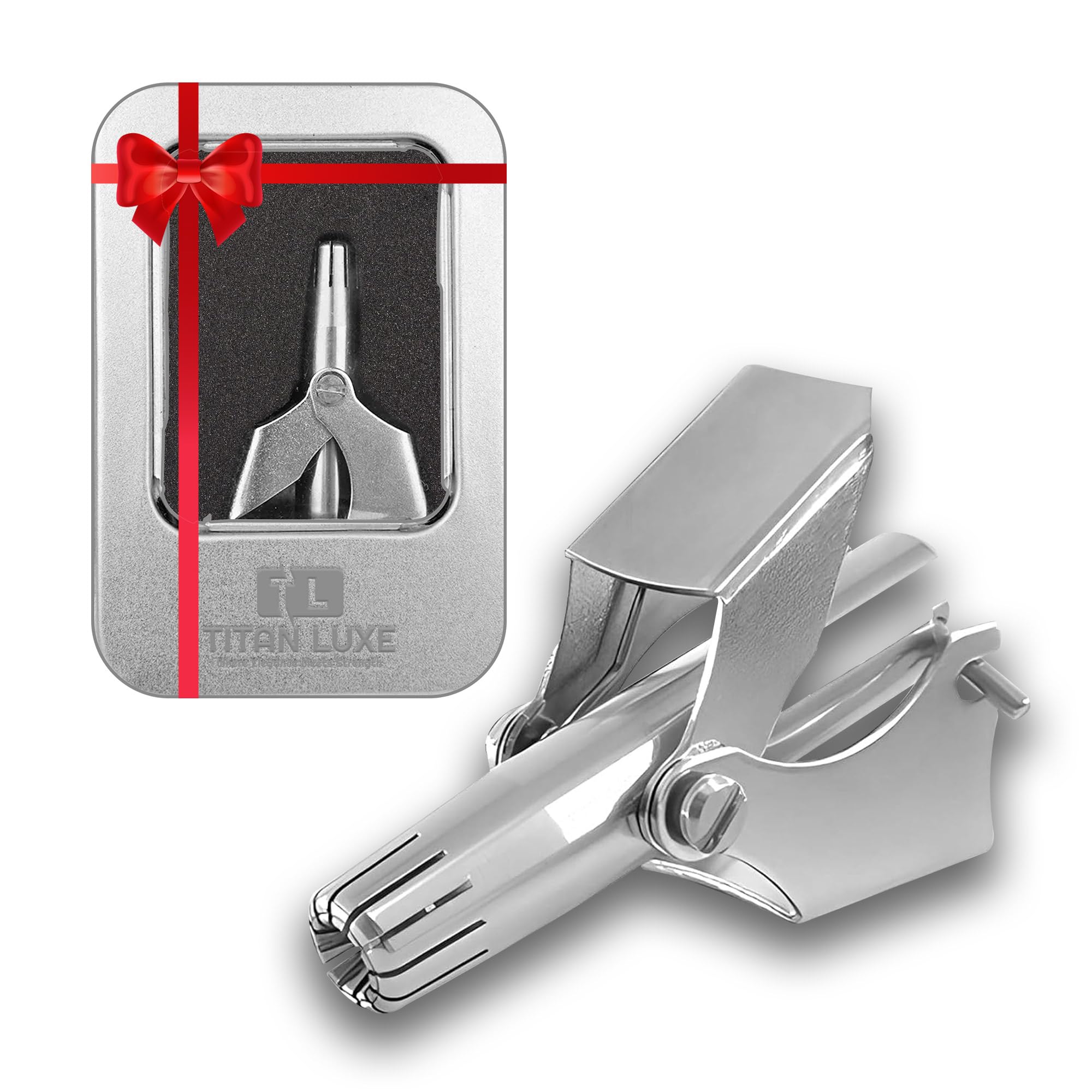 Stainless Steel Hair Trimmer for Men and Women Manual Nose and Ear Hair Trimmer Nose Clippers 360 Rotating