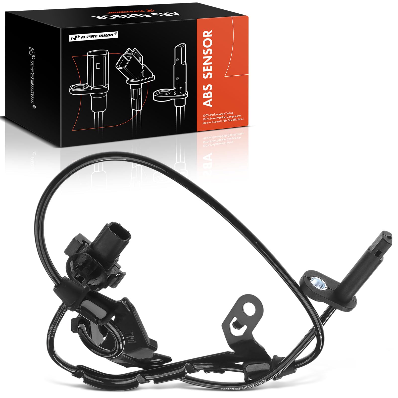 A-Premium Front Right ABS Wheel Speed Sensor - Compatible with Acura & Honda Models - MDX 2007-2013, ZDX 2010-2013, Pilot 2009-2015, Sport Utility - Passenger Side, Replaces 57450-STX-A01