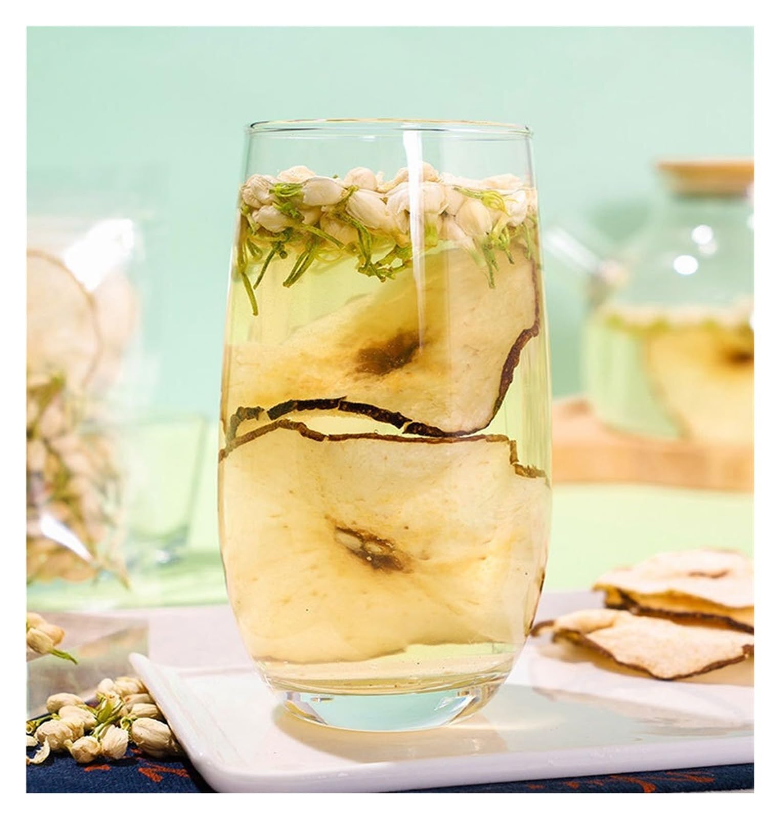 Tè Pera e Gelsomino 80g (8g x 10 buste) Tisana alla frutta alle erbe confezionato singolarmente(3pcs)