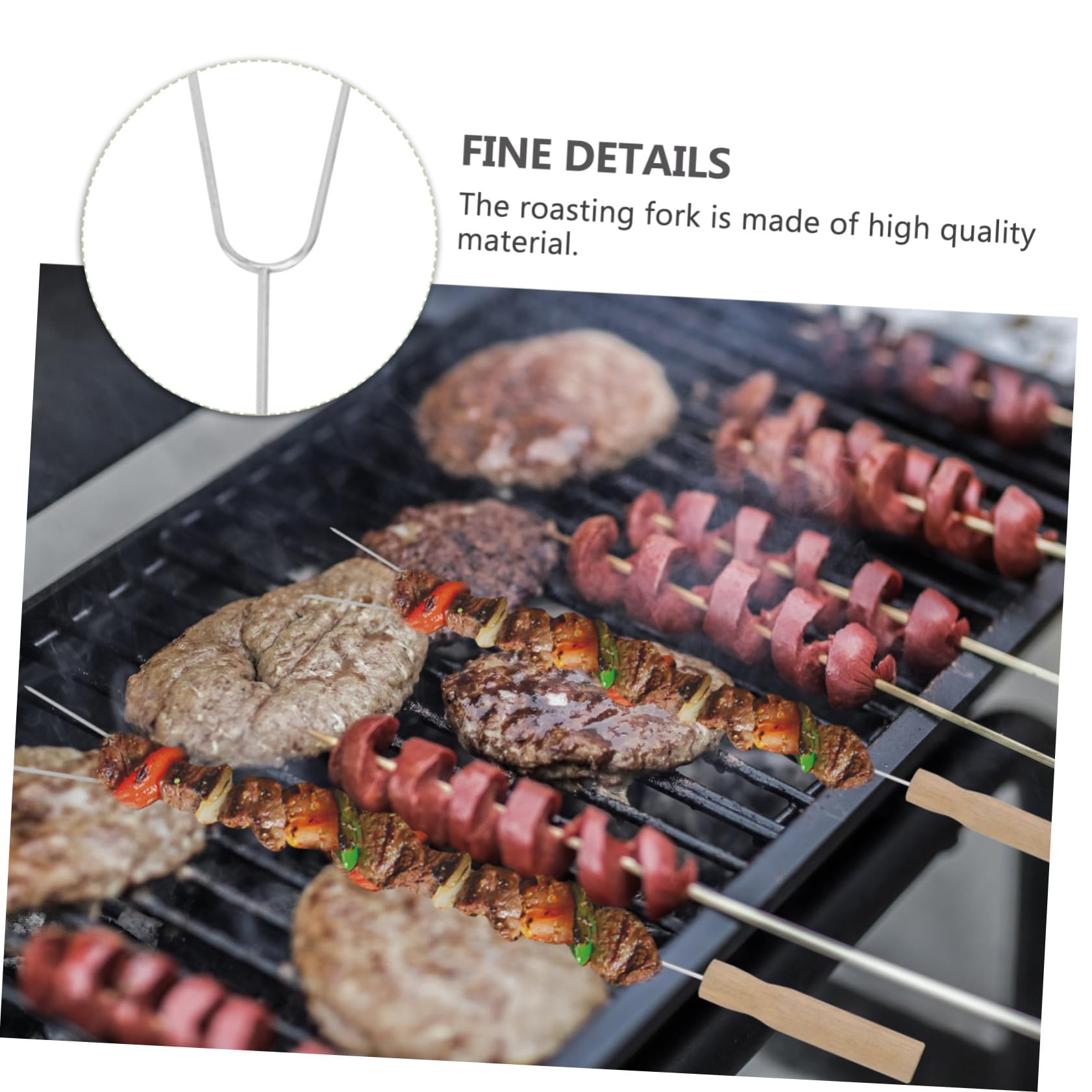 Gatuida 15 pezzi Forchette Barbecue in Inossidabile con in Legno Strumento Riutilizzabile per Arrostire Carne e Verdure Facili da e Resistenti