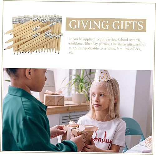 Miniatura 4 de Ciieeo 50 lápices cortos para niños, lápices borrables con lápices afilados, lápices personalizados, suministros escolares, lápices borrables,