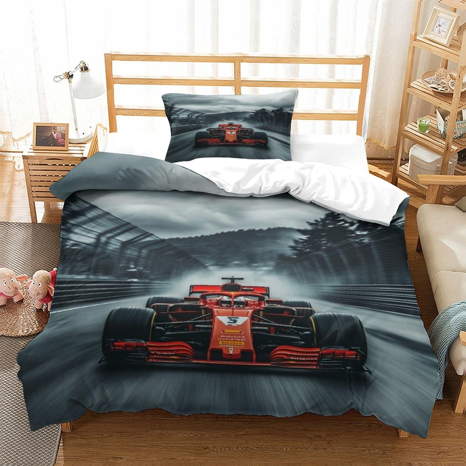 Parure de lit Ferrariii finesse et douceur pour lit une place racing